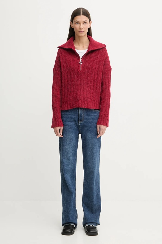 Marc O'Polo sweter z dodatkiem wełny 5000007474 czerwony ZW25