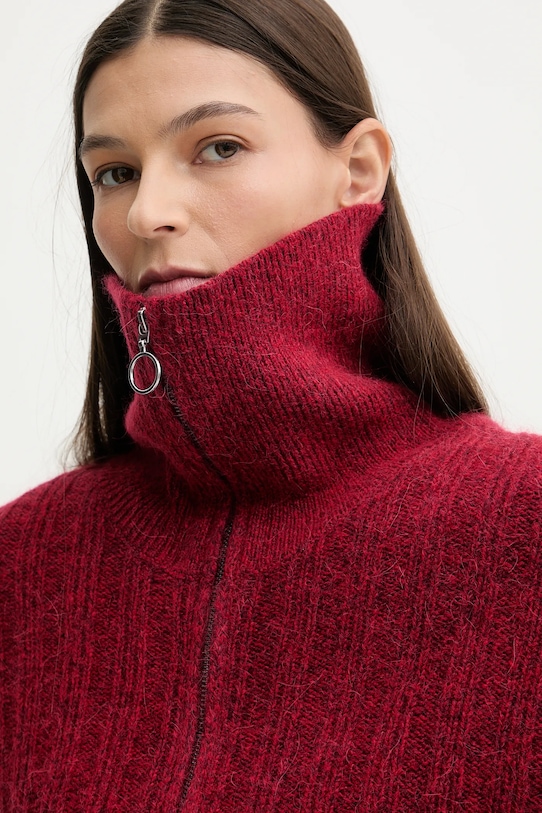 Marc O'Polo sweter z dodatkiem wełny 5000007474 czerwony