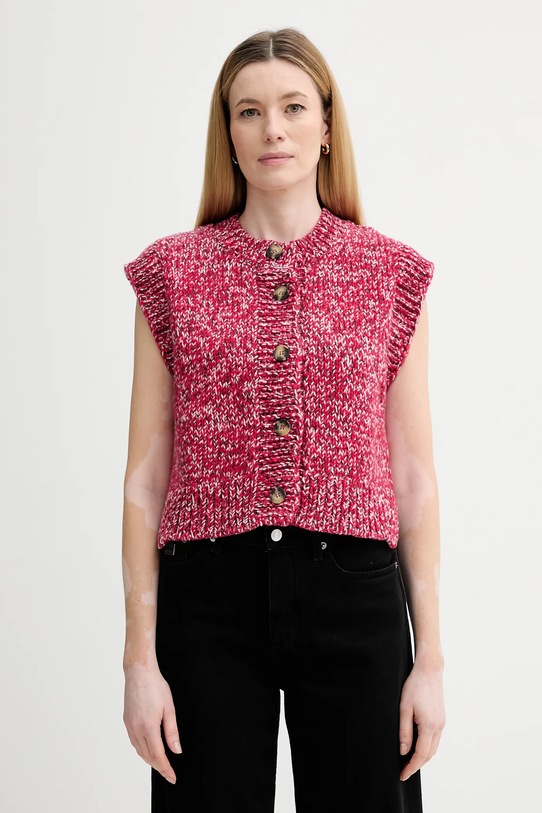 Marc O'Polo kamizelka z dodatkiem wełny zapinany czerwony 5000007880