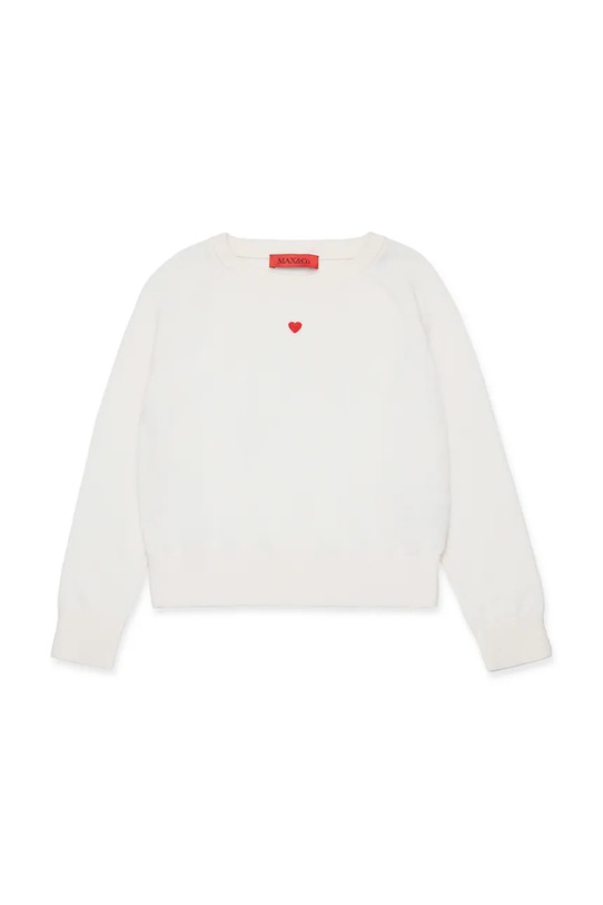 MAX&Co. pulover de lână pentru copii MAXK1F KNITWEAR uni alb MX0003