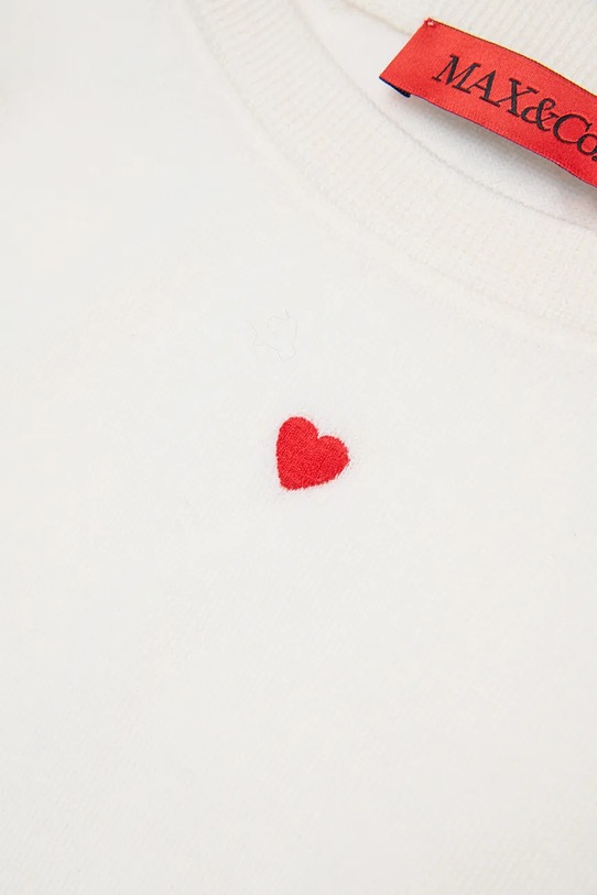 MAX&Co. pulover de lână pentru copii MAXK1F KNITWEAR alb MX0003