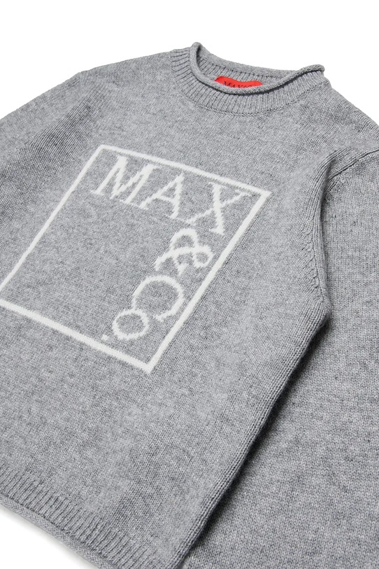 Dziewczynka MAX&Co. sweter z dodatkiem wełny dziecięcy MAXK21F KNITWEAR MX0233 szary