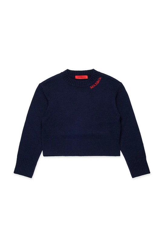 MAX&Co. sweter z wełną dziecięcy MAXK18F KNITWEAR średniej grubości granatowy MX0251