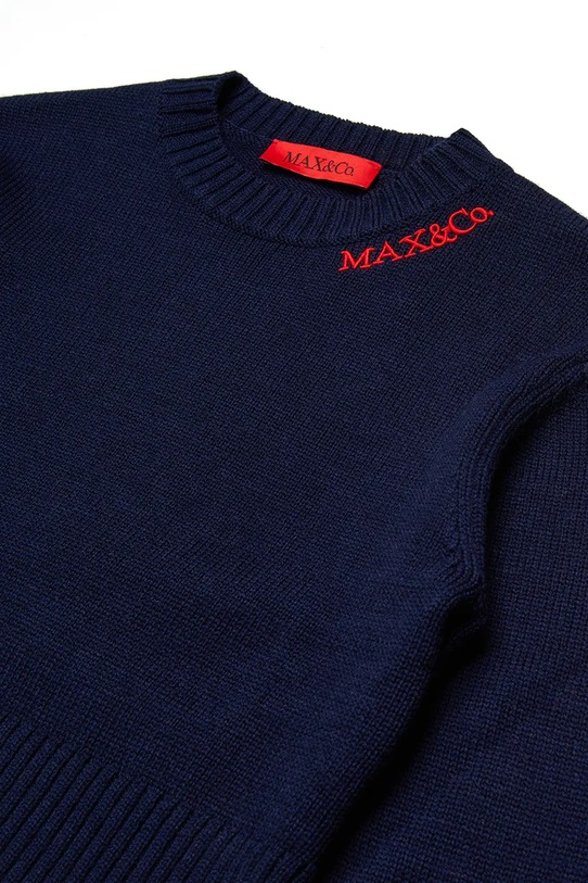 Dziewczynka MAX&Co. sweter z wełną dziecięcy MAXK18F KNITWEAR MX0251 granatowy