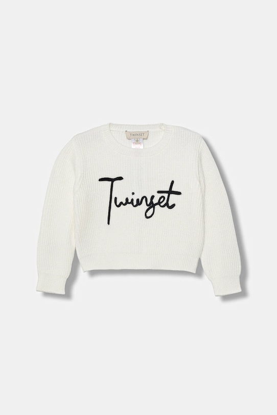 Twinset sweter dziecięcy aplikacja biały 252GB3040