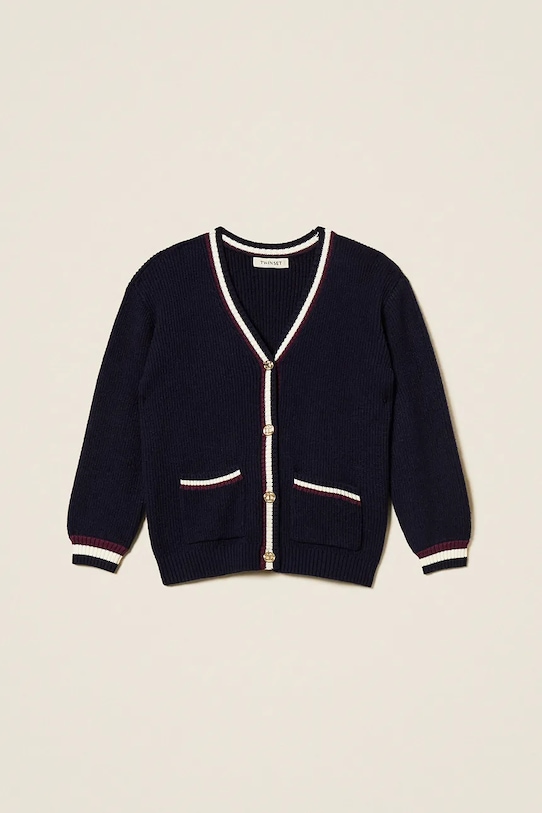 Detský sveter Twinset tenká tmavomodrá 252GJ3033