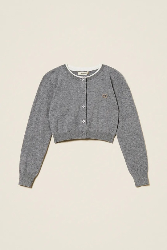 Twinset kardigan dziecięcy pozostałe szary 252GJ3010