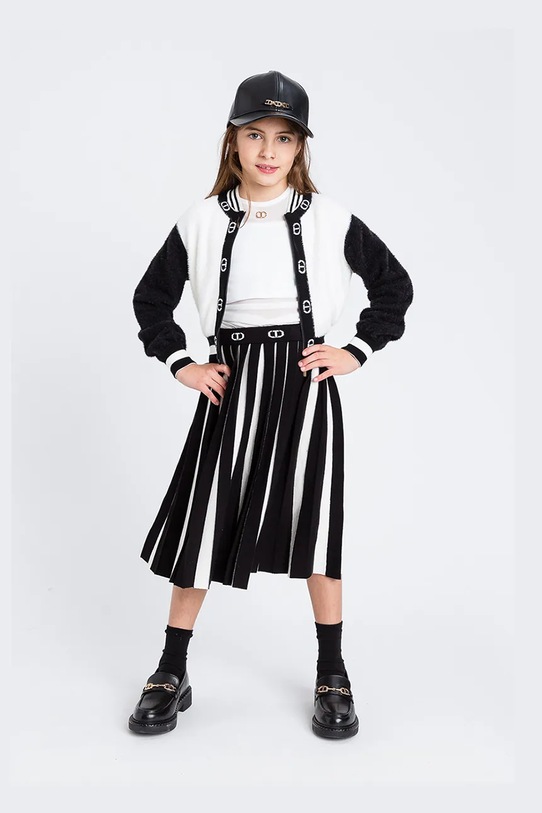 Detský kardigan s prímesou vlny Twinset s prímesou vlny biela 252GJ3070