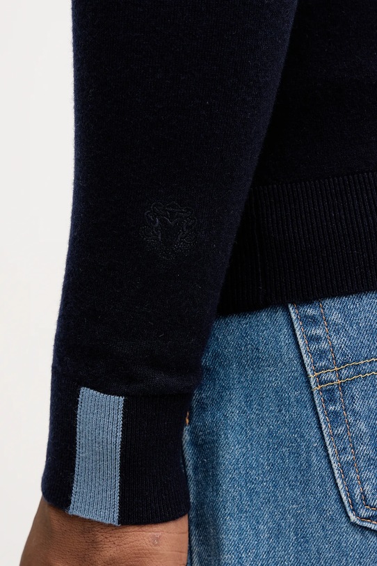 Mos Mosh sweter z wełną ADAM 503342 granatowy