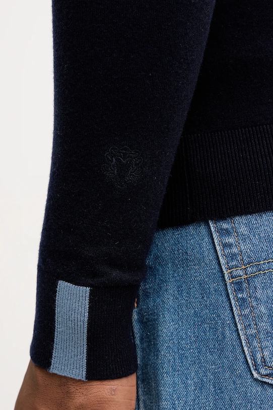 Mos Mosh sweter z wełną ADAM 503342 granatowy