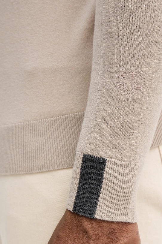 Mos Mosh sweter z wełną ADAM 503342 beżowy