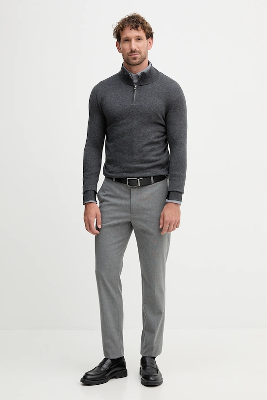 Vlnený sveter Mos Mosh ADAM 503342 sivá ZW25