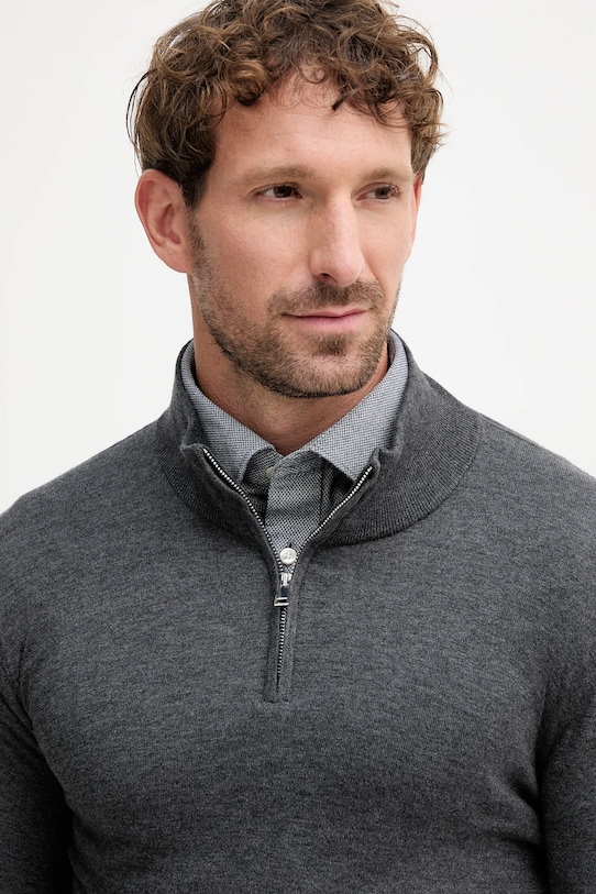Vlnený sveter Mos Mosh ADAM sivá 503342
