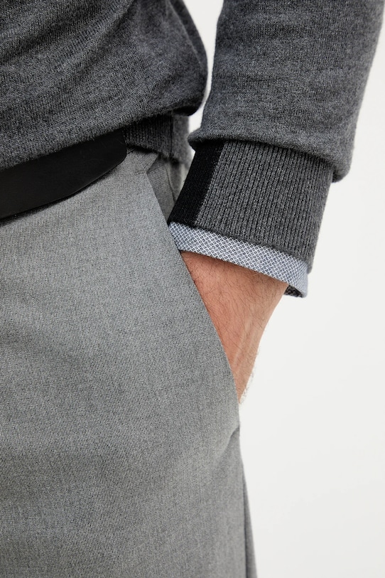 Vlnený sveter Mos Mosh ADAM 503342 sivá