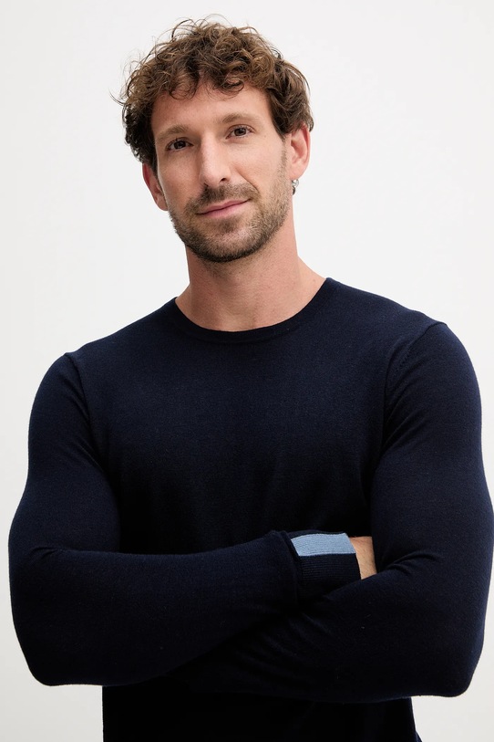 Vlnený sveter Mos Mosh ADAM tmavomodrá 503341