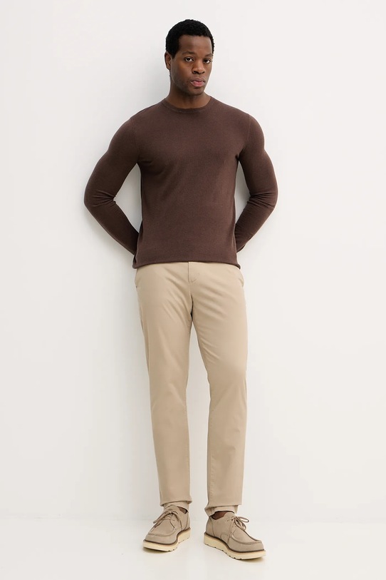 Mos Mosh sweter z wełną ADAM 503341 brązowy AW25