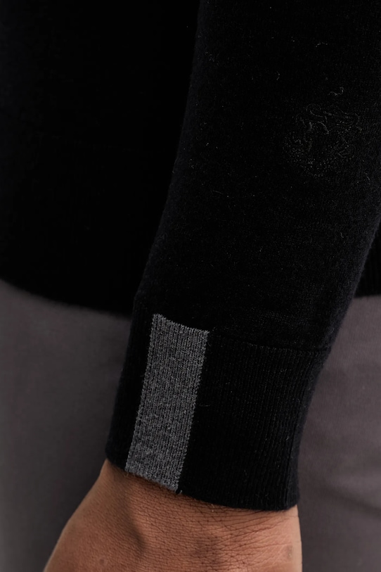 Mos Mosh sweter z wełną ADAM 503341 czarny