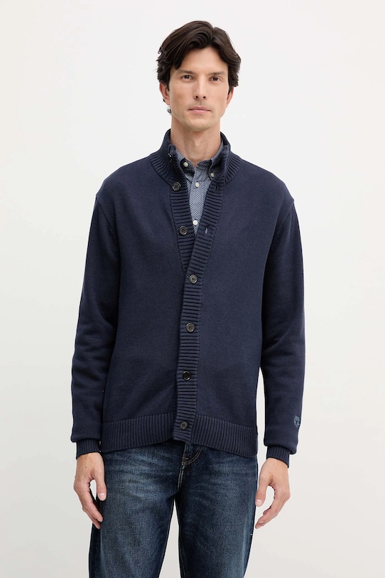 Mos Mosh cardigan din bumbac BARELLA uni bleumarin 508210