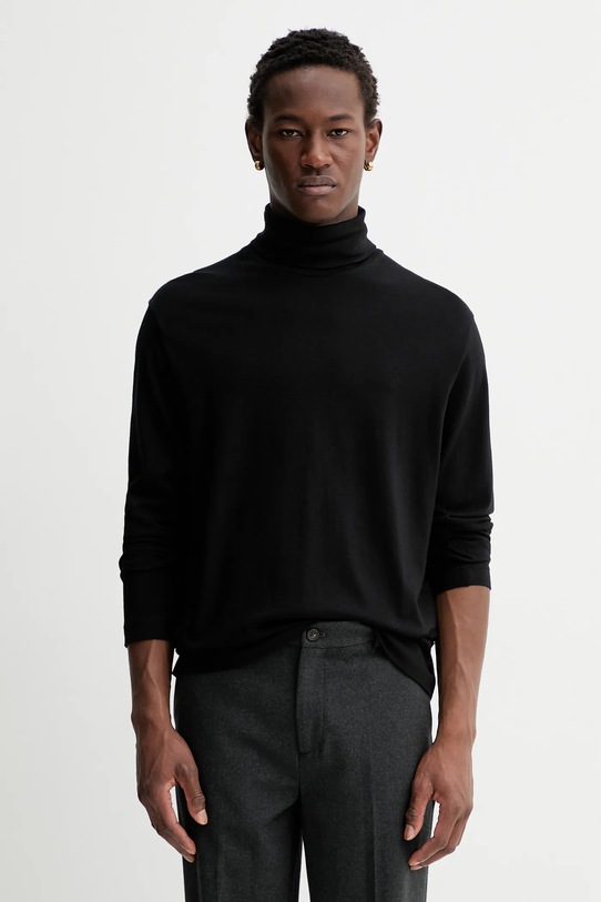 Marc O'Polo longsleeve z dodatkiem wełny pozostałe czarny 530203252088