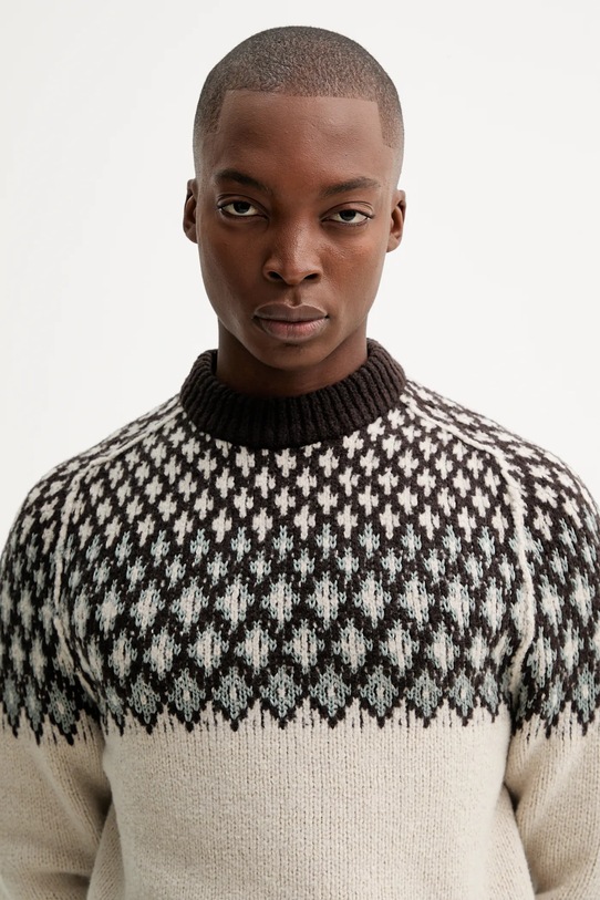 Marc O'Polo sweter z dodatkiem wełny beżowy 530509860194