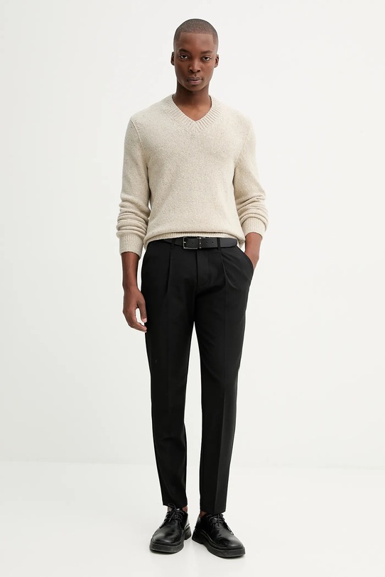 Marc O'Polo sweter z dodatkiem wełny 530512260178 beżowy ZW25