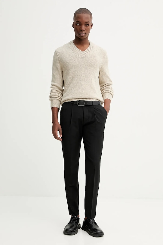 Marc O'Polo sweter z dodatkiem wełny 530512260178 beżowy ZW25