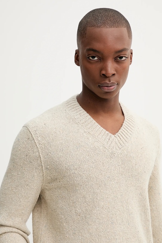 Marc O'Polo sweter z dodatkiem wełny beżowy 530512260178