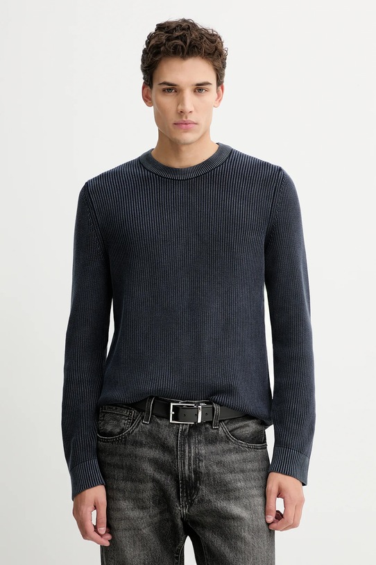 Marc O'Polo sweter bawełniany okrągły granatowy 5000007901