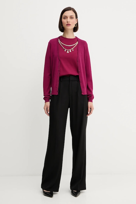 Silvian Heach tricou din bumbac BENSOULA GPA25130TS burgundia ZW25