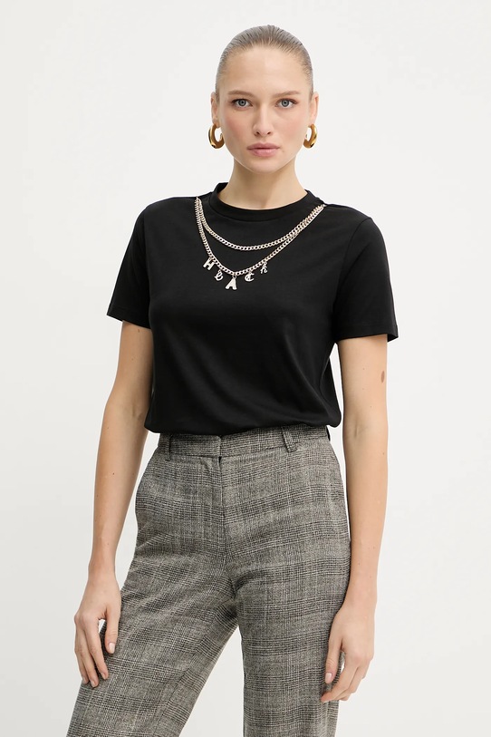 Silvian Heach t-shirt bawełniany BENSOULA bawełna czarny GPA25130TS