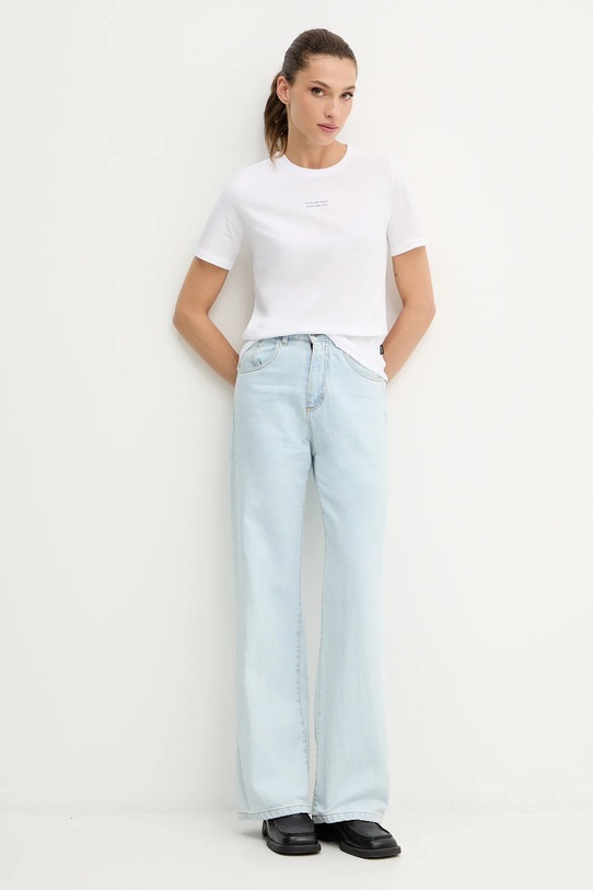 MUUV. t-shirt NEVER FOR MONEY ALWAYS FOR LOVE slim.fit.t.shirt.NEVER biały ZW25