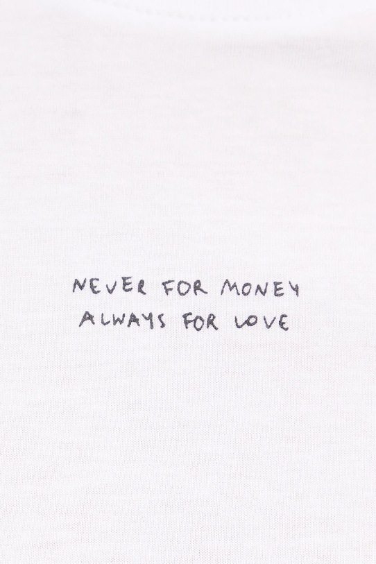 MUUV. t-shirt NEVER FOR MONEY ALWAYS FOR LOVE slim.fit.t.shirt.NEVER biały
