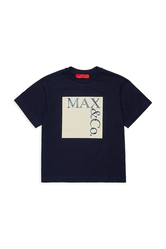 MAX&Co. t-shirt bawełniany dziecięcy MAXT1F T-SHIRT nadruk granatowy MX0005
