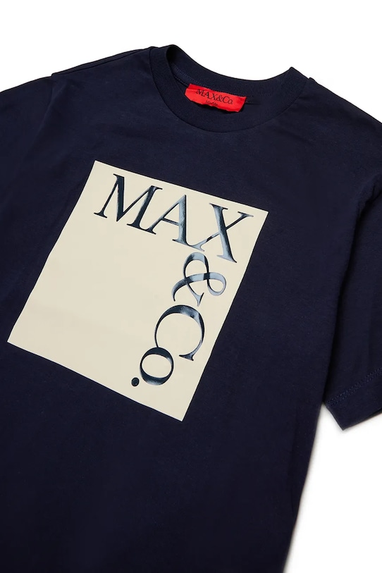 Dziewczynka MAX&Co. t-shirt bawełniany dziecięcy MAXT1F T-SHIRT MX0005 granatowy