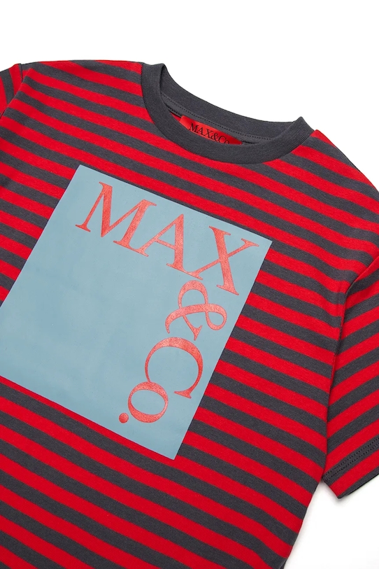 Момиче Детска памучна тениска MAX&Co. MAXT24F T-SHIRT MX0192 червен
