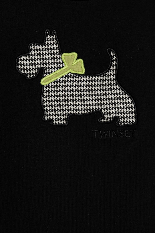 Dievča Detské tričko s dlhým rukávom Twinset 252GB2070 čierna