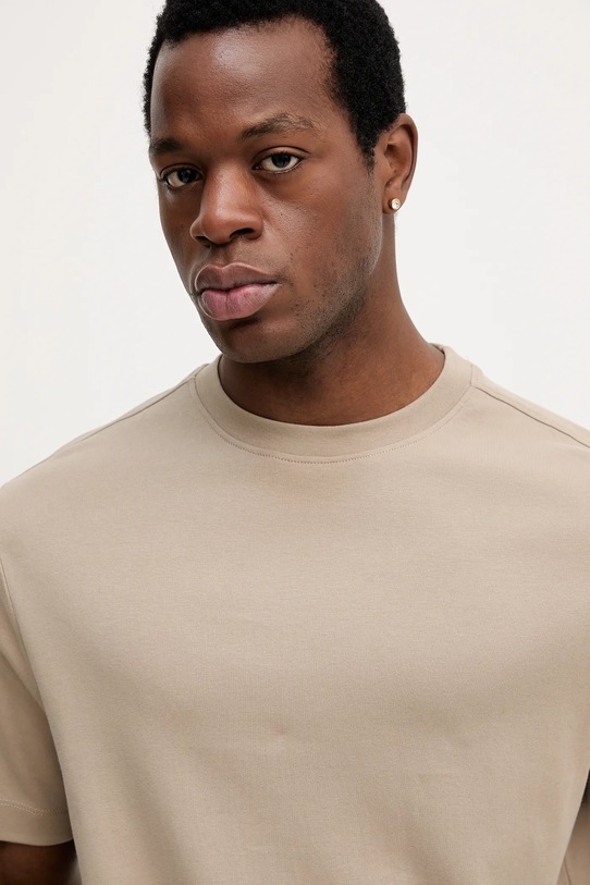 Mos Mosh tricou din bumbac DARREN bej 508280