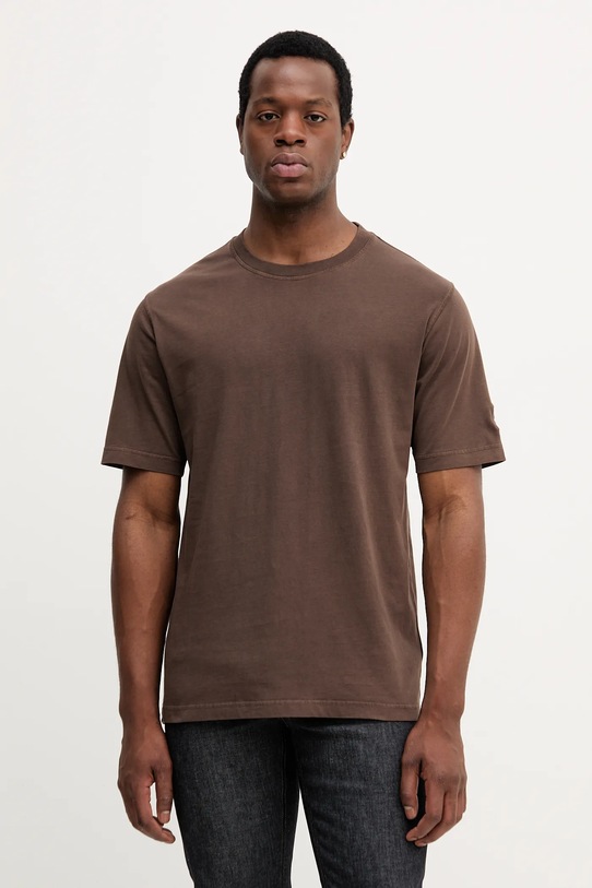 Mos Mosh t-shirt bawełniany bawełna brązowy 507190