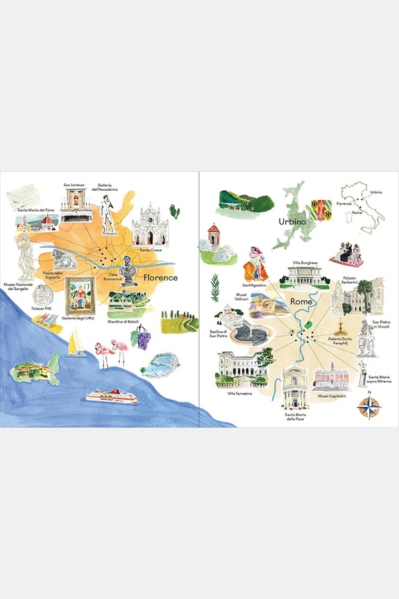 home & lifestyle carte Italy: In the Footsteps of the Great Artists, English multicolor TH1775