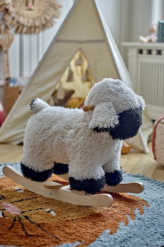 Bloomingville giocattolo a dondolo Dolly Rocking Toy 82062340 bianco