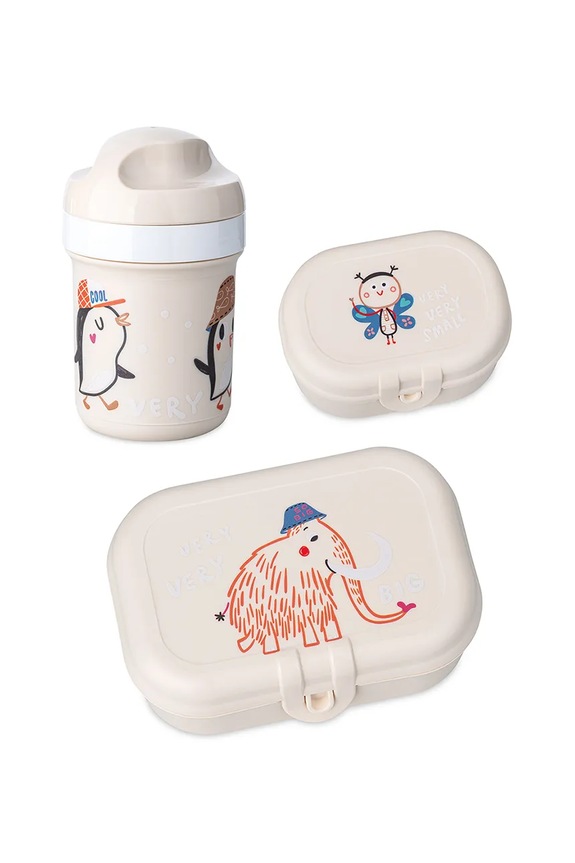 Detský obedár s fľašou na vodu Koziol Ver Very To Go 200 ml 3-pak béžová 8643758