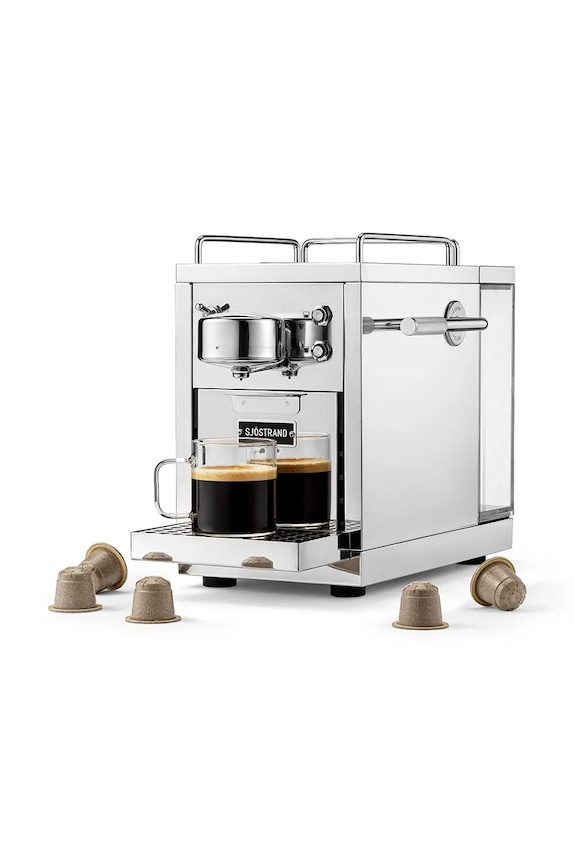 Sjostrand Espressor aparat de cafea din oţel inoxidabil 25,8 x 19,2 x 33,7 cm gri M1.ST.EU.A