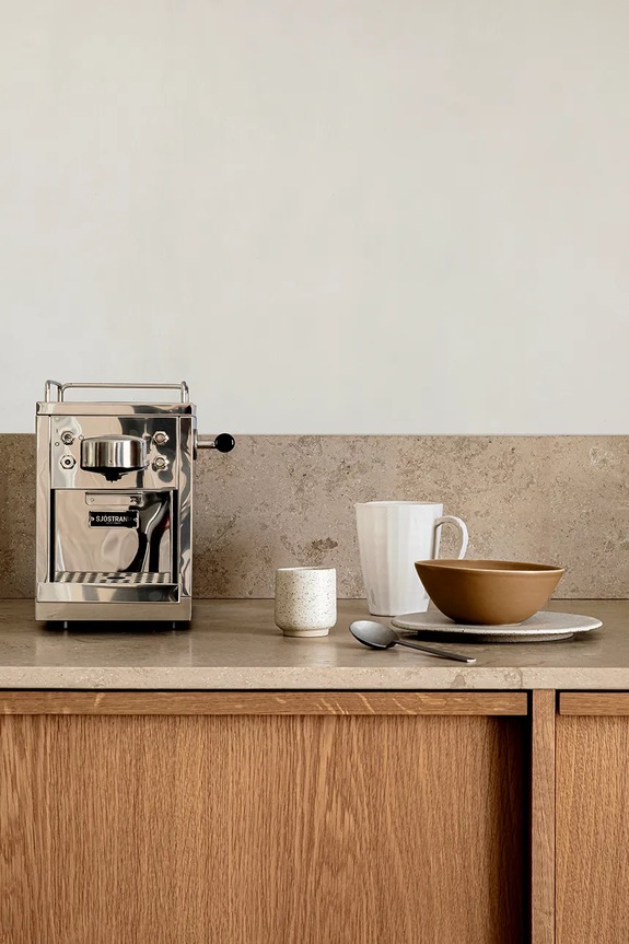 Sjostrand Espressor aparat de cafea din oţel inoxidabil 25,8 x 19,2 x 33,7 cm M1.ST.EU.A
