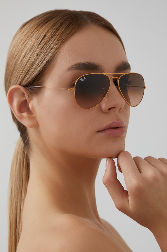Ray-Ban – Okulary AVIATOR LARGE METAL złoty 0RB3025.58.9001A5