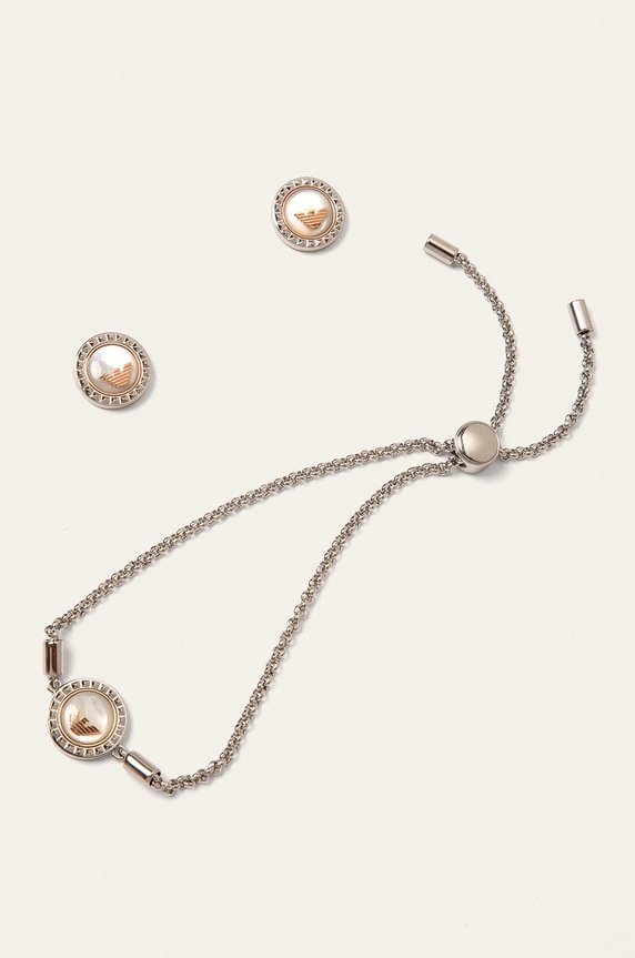 Emporio Armani - Bransoletka i kolczyki EGS2652040 srebrny EGS2652040