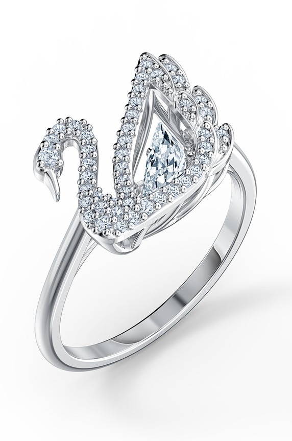 Swarovski - Prstienok DANCING SWAN strieborná 5520712