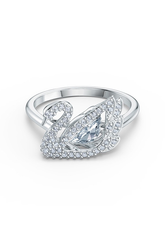 Doplnky Swarovski - Prstienok DANCING SWAN 5520712 strieborná