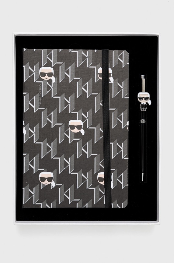 Karl Lagerfeld notes i długopis czarny 225W3920