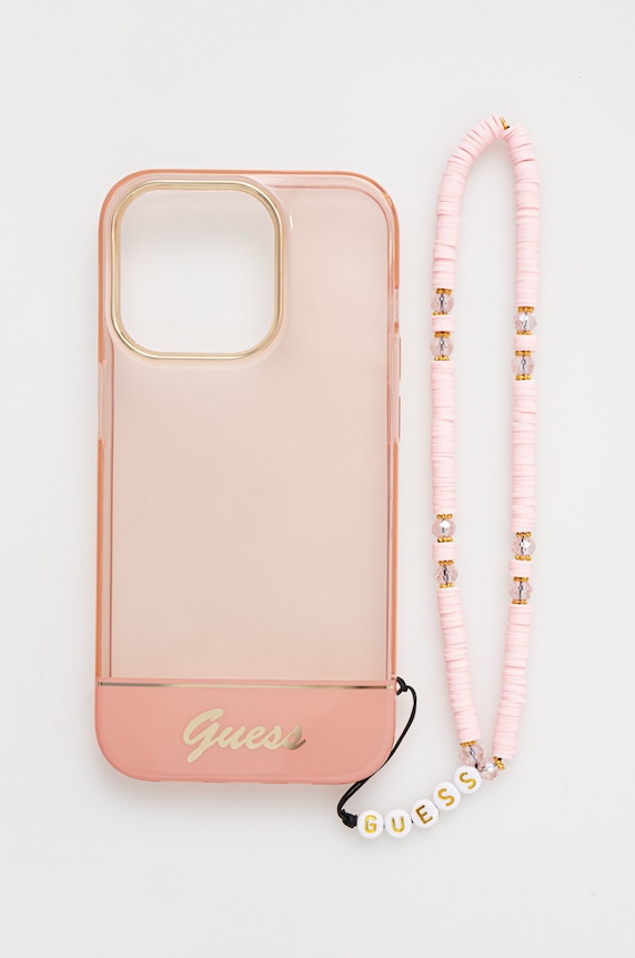 Obal na telefon Guess Iphone 14 Pro 6,1" na mobil růžová GUHCP14LHGCOHP