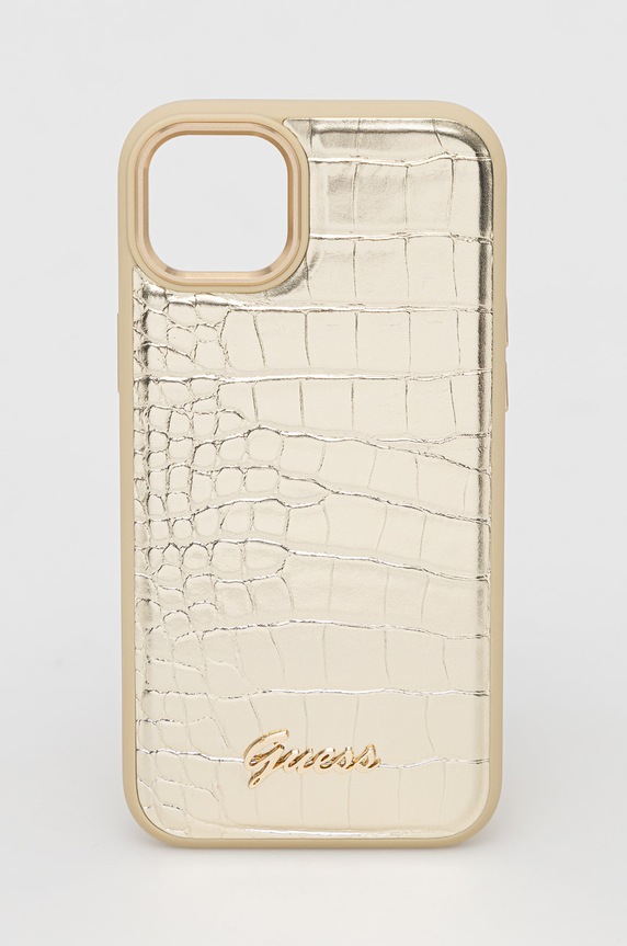 Guess etui na telefon iPhone 14 Plus 6,7" na telefon złoty GUHCP14MHGCRHD